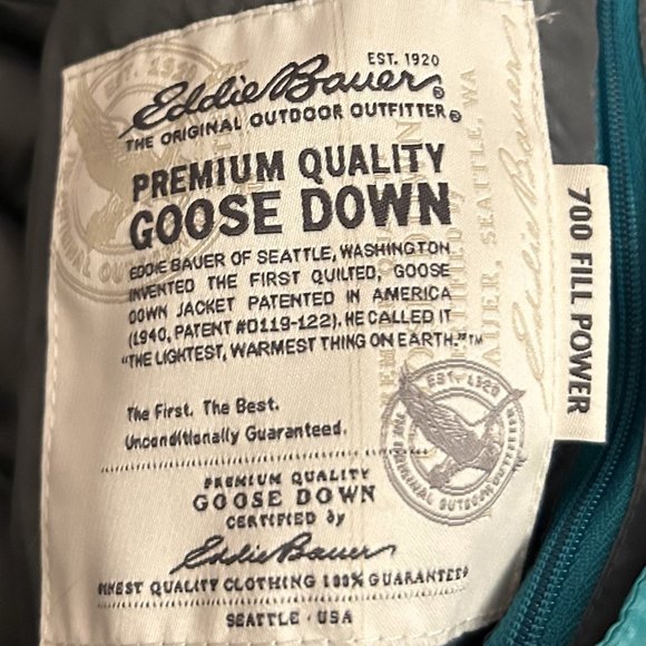 Eddie Bauer Women's Sleeveless Kelly-Green Goose Down Vest Small - Picture 3 of 5